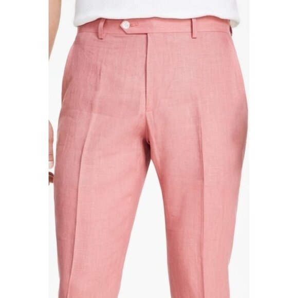 Tommy Hilfiger Mens Modern Fit Pure Linen Comfortable Pants Red Size 34x30 NWT - Picture 3 of 5